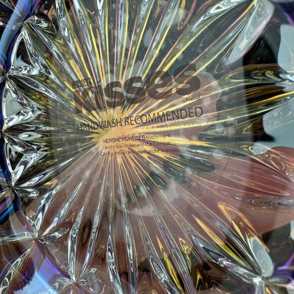 Clear Glass Iridescent Crystal Hershey Kiss Textured Trinket Candy Dish w Lid - Picture 7 of 16